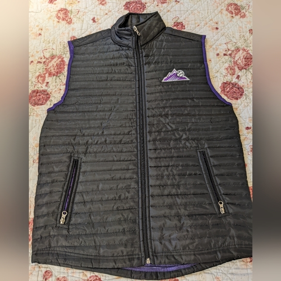 Colorado Rockies Exclusive Full Zip Winter Vest Unisex Small - Picture 2 of 3